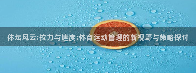 菲律宾ug环球官网：体坛风云:拉力与速度:体育运动管理的新视野与策略探讨